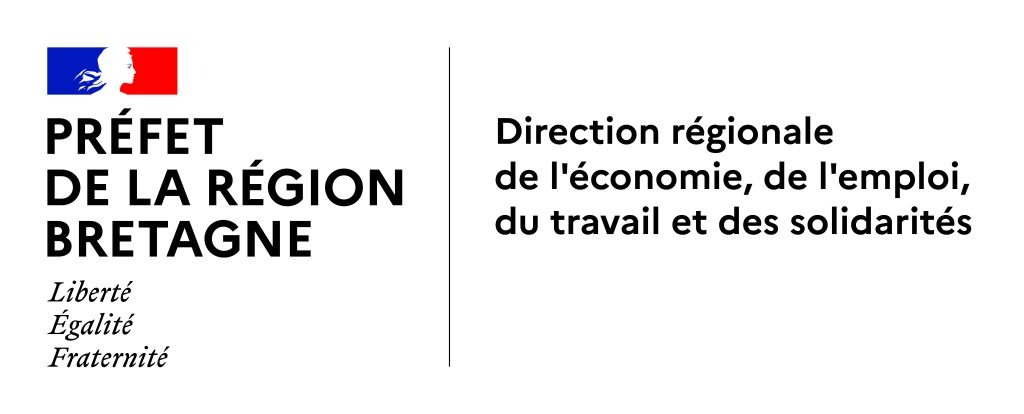 Logo de la Direction régionale de l'économie, de l'emploi, du travail et des solidarités de Bretagne (DREETS Bretagne).
